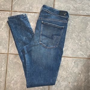 American Eagle Hi Rise Jegging Acid Wash 12 X-Long